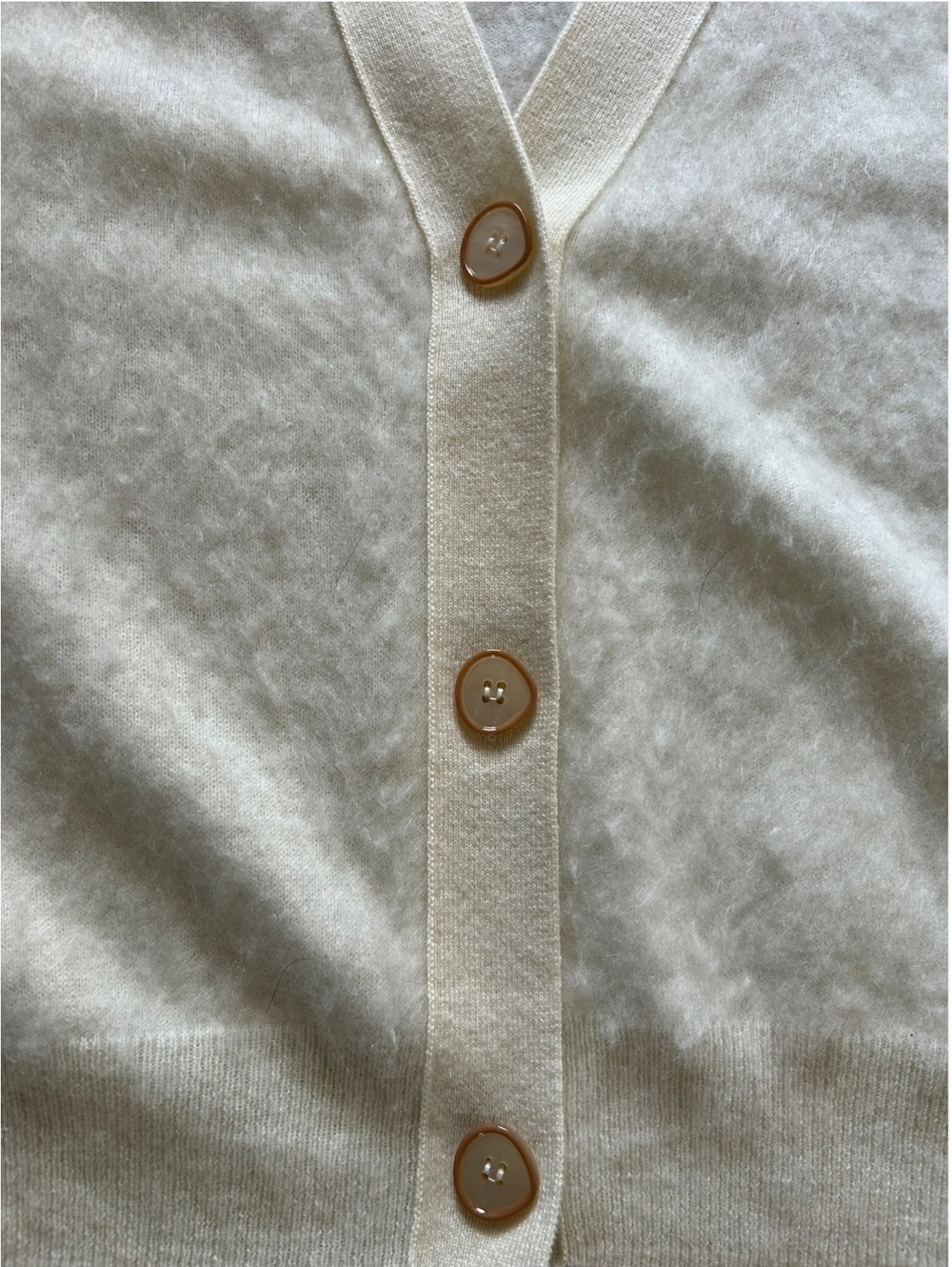 LILYSILK Hestia 100% Brushed Cashmere Cardigan Ivory Cream Women’s L - Picture 6 of 11